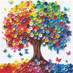 Button Art Tree Jigsaw Puzzle 1000 Pieces