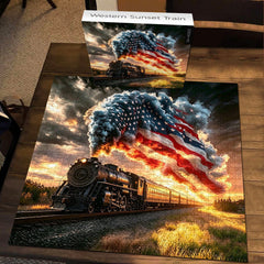 Western Sunset Train Jigsaw Puzzle 1000 Pieces