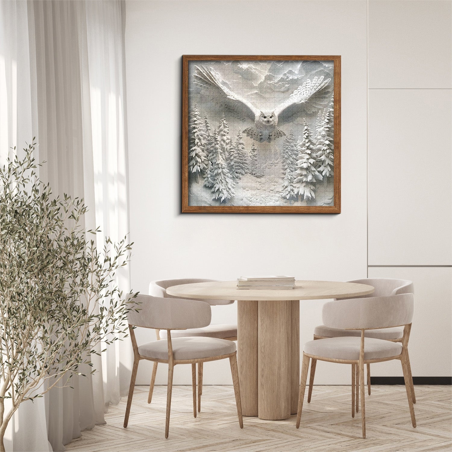 Owl In Snow Jigsaw Puzzle 1000 Pieces