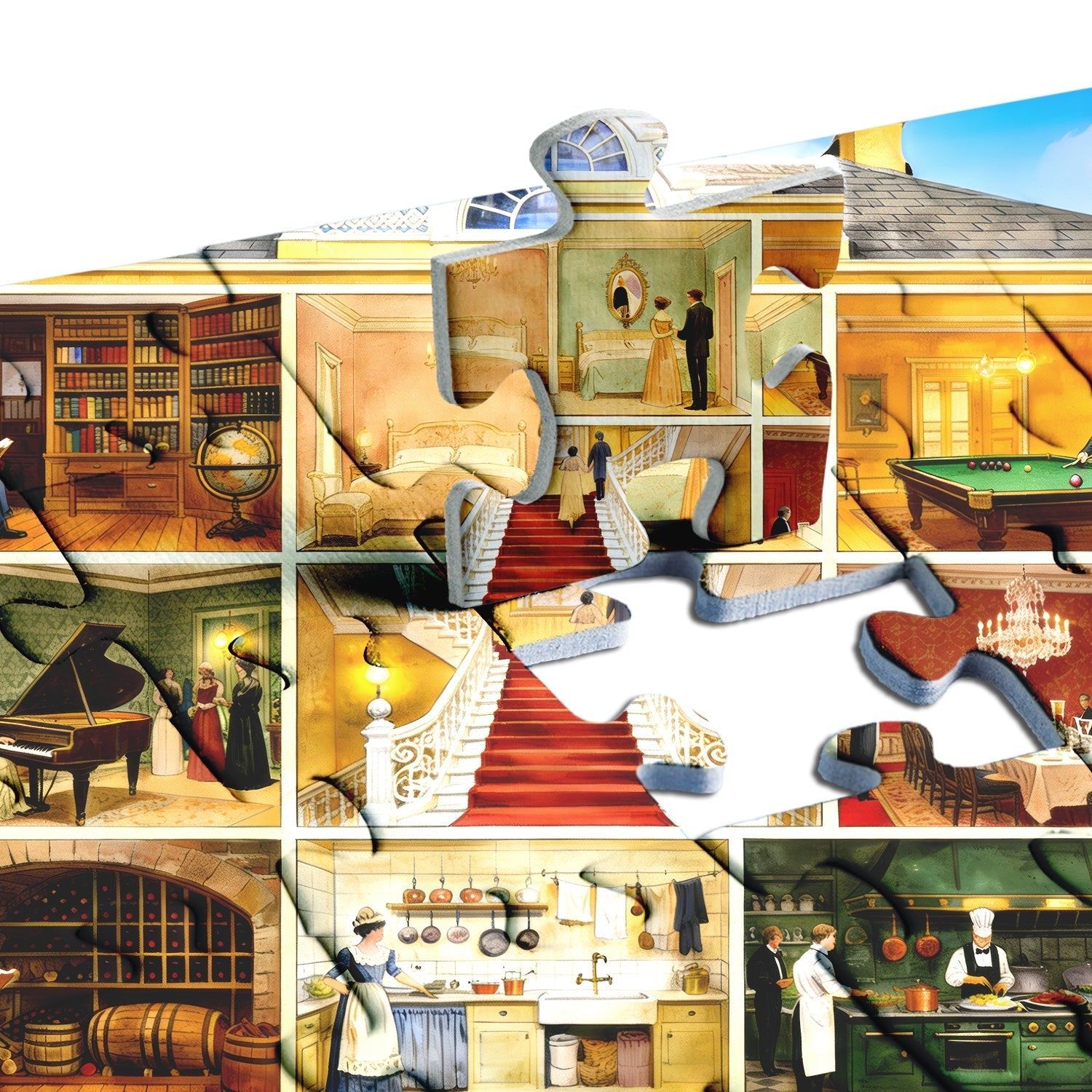 Elegant Manor Life Jigsaw Puzzle 1000 Pieces