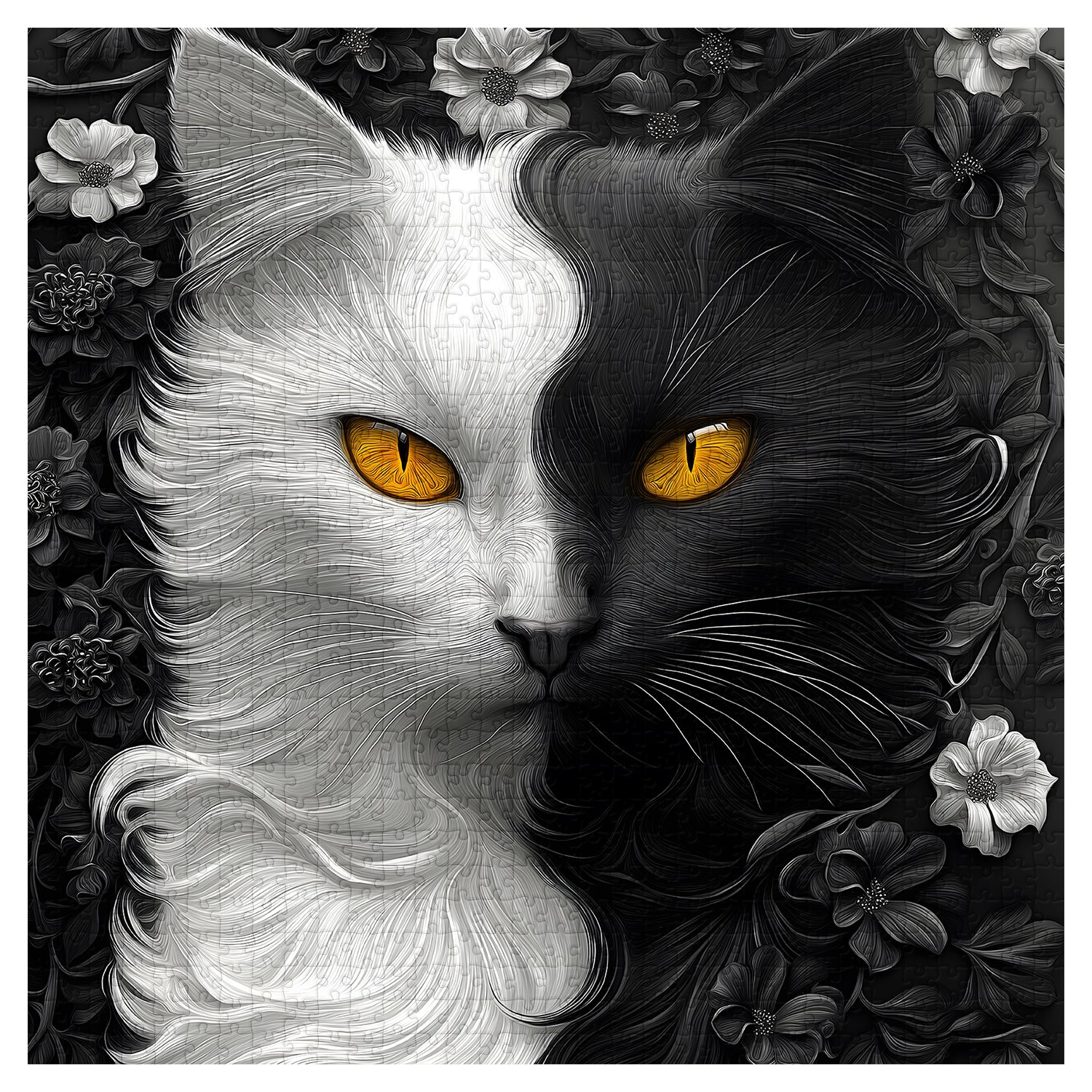 Yin Yang Cat Jigsaw Puzzle 1000 Pieces