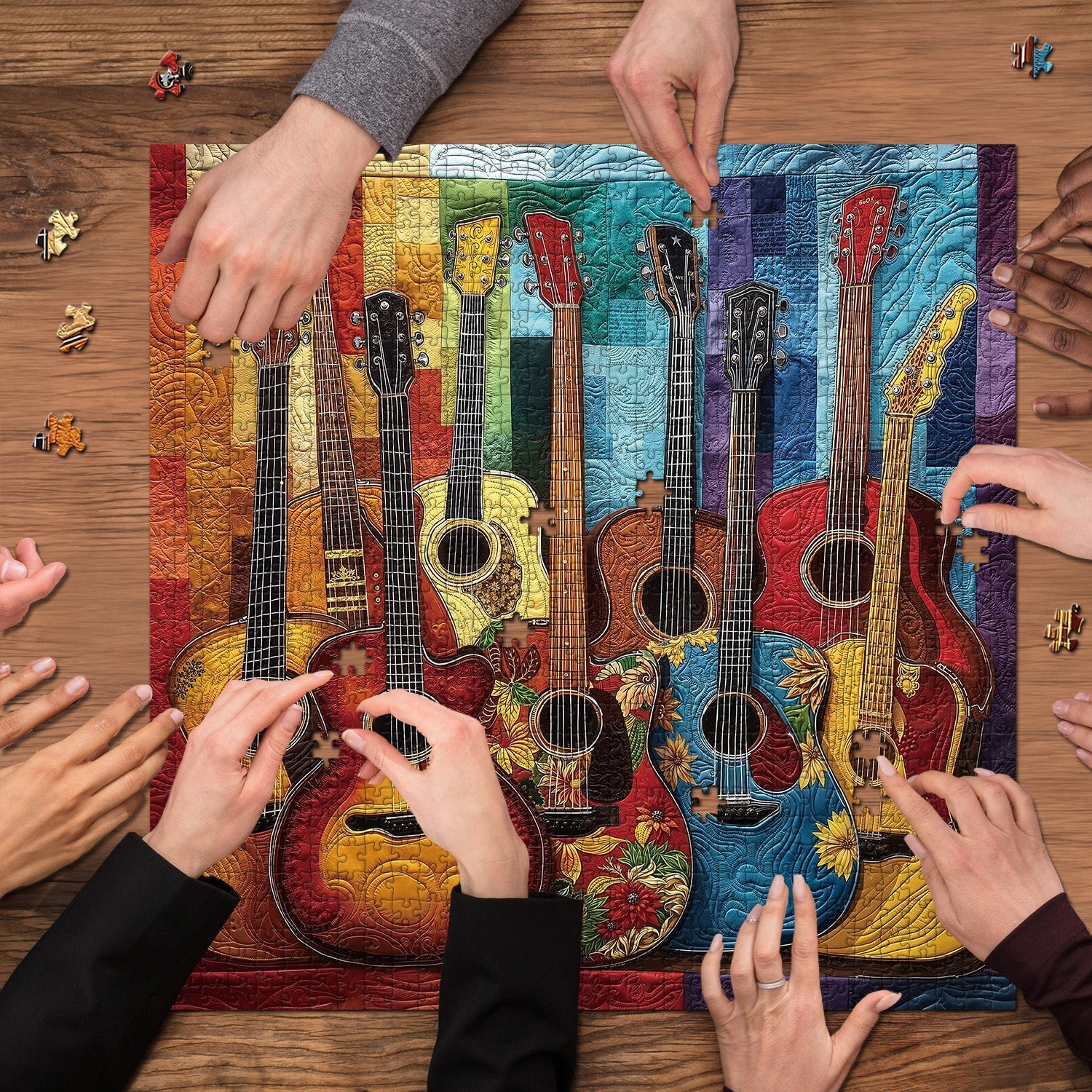 Fabric Guitar Jigsaw Puzzles 1000 Pieces