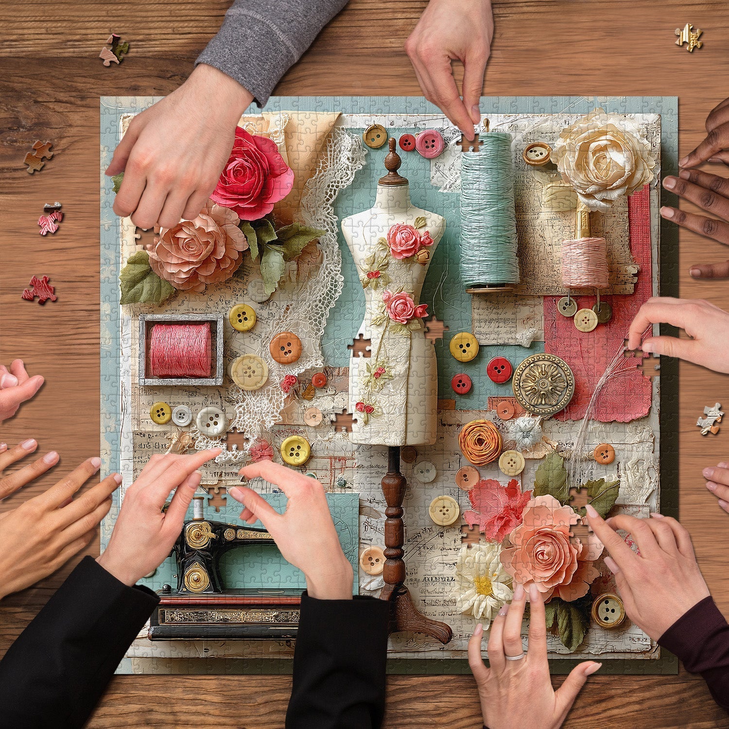 Floral Sewing Atelier Jigsaw Puzzle 1000 Pieces