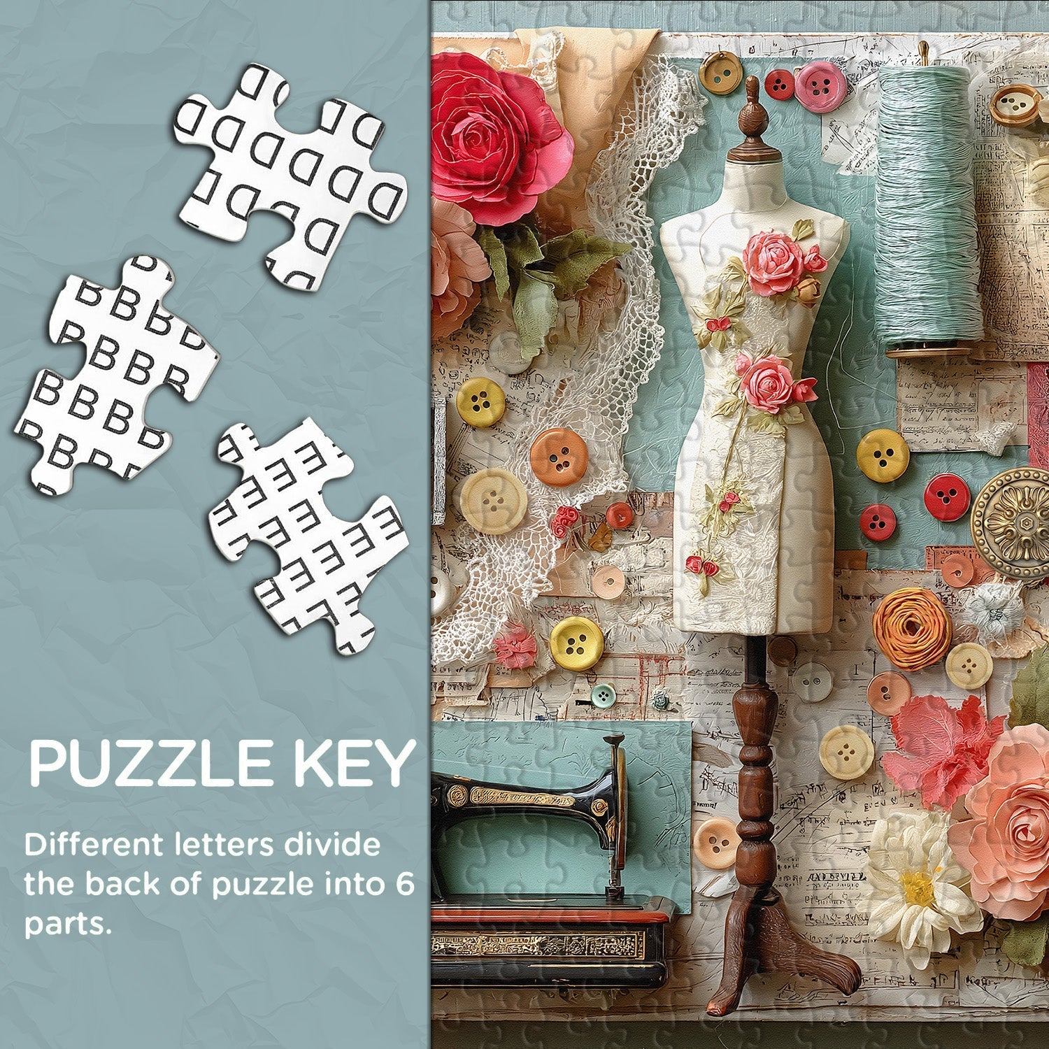 Floral Sewing Atelier Jigsaw Puzzle 1000 Pieces