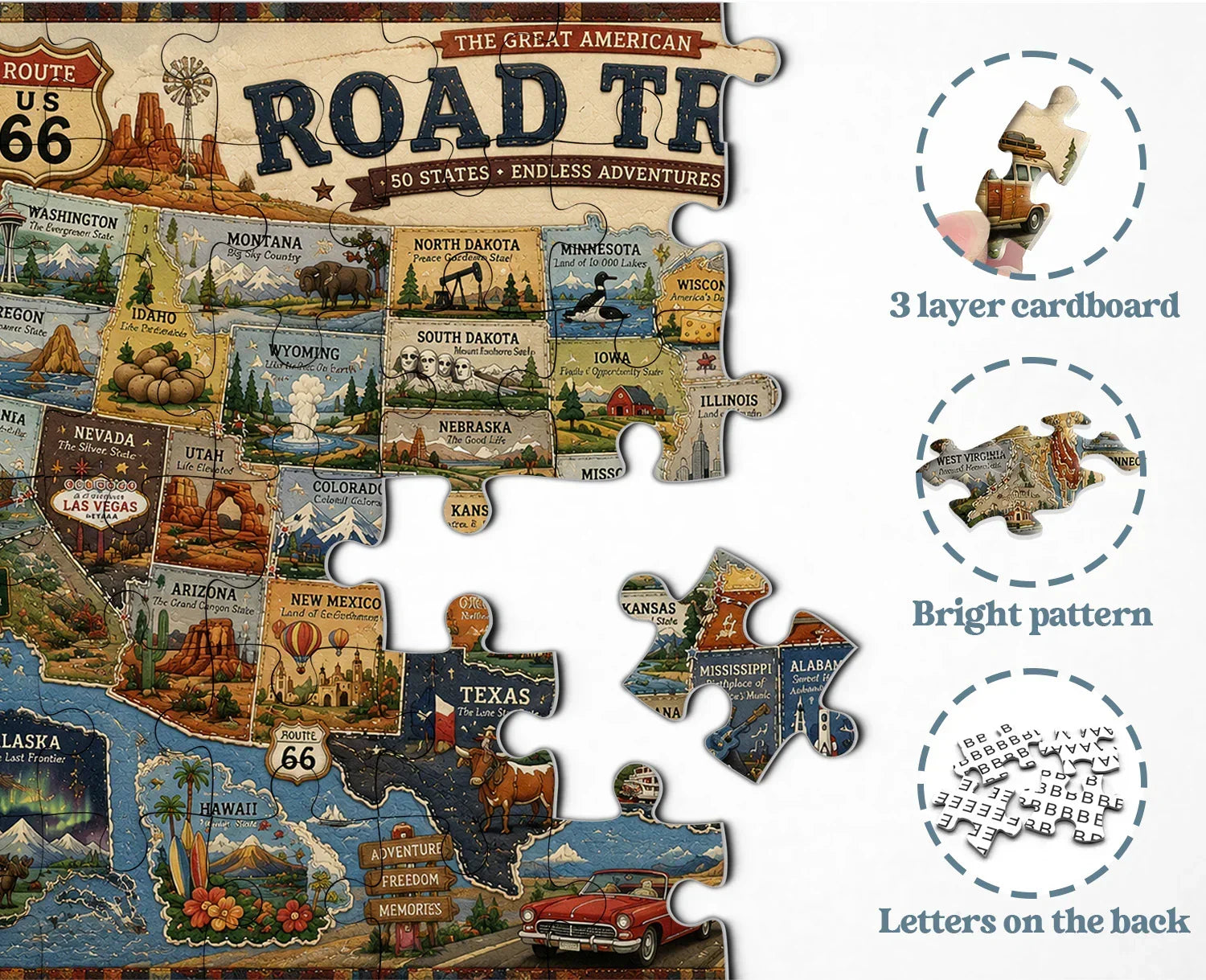 American Road Trip Jigsaw Puzzle 1000 Piece
