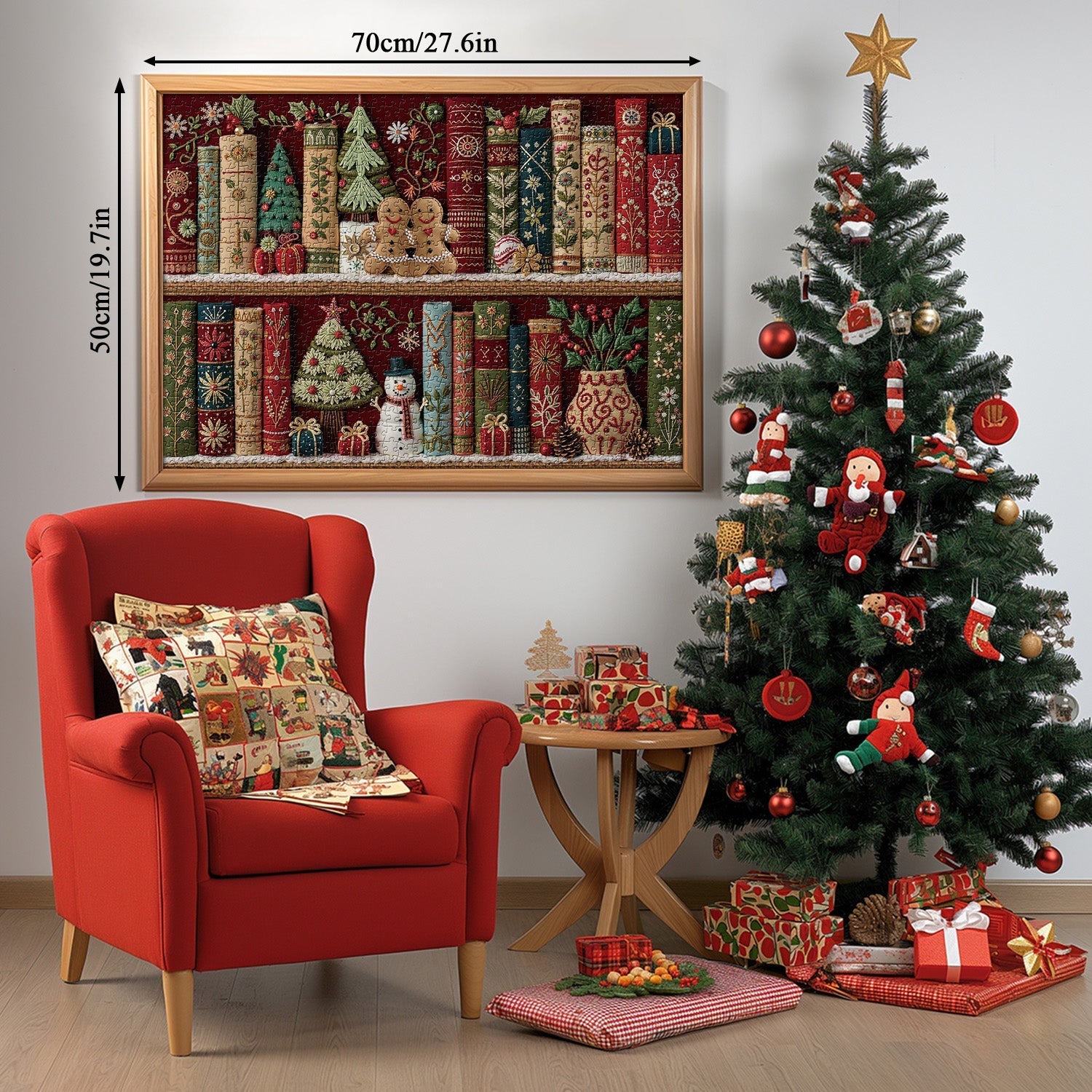 Cozy Christmas Bookshelf Jigsaw Puzzles 500/1000 Pieces