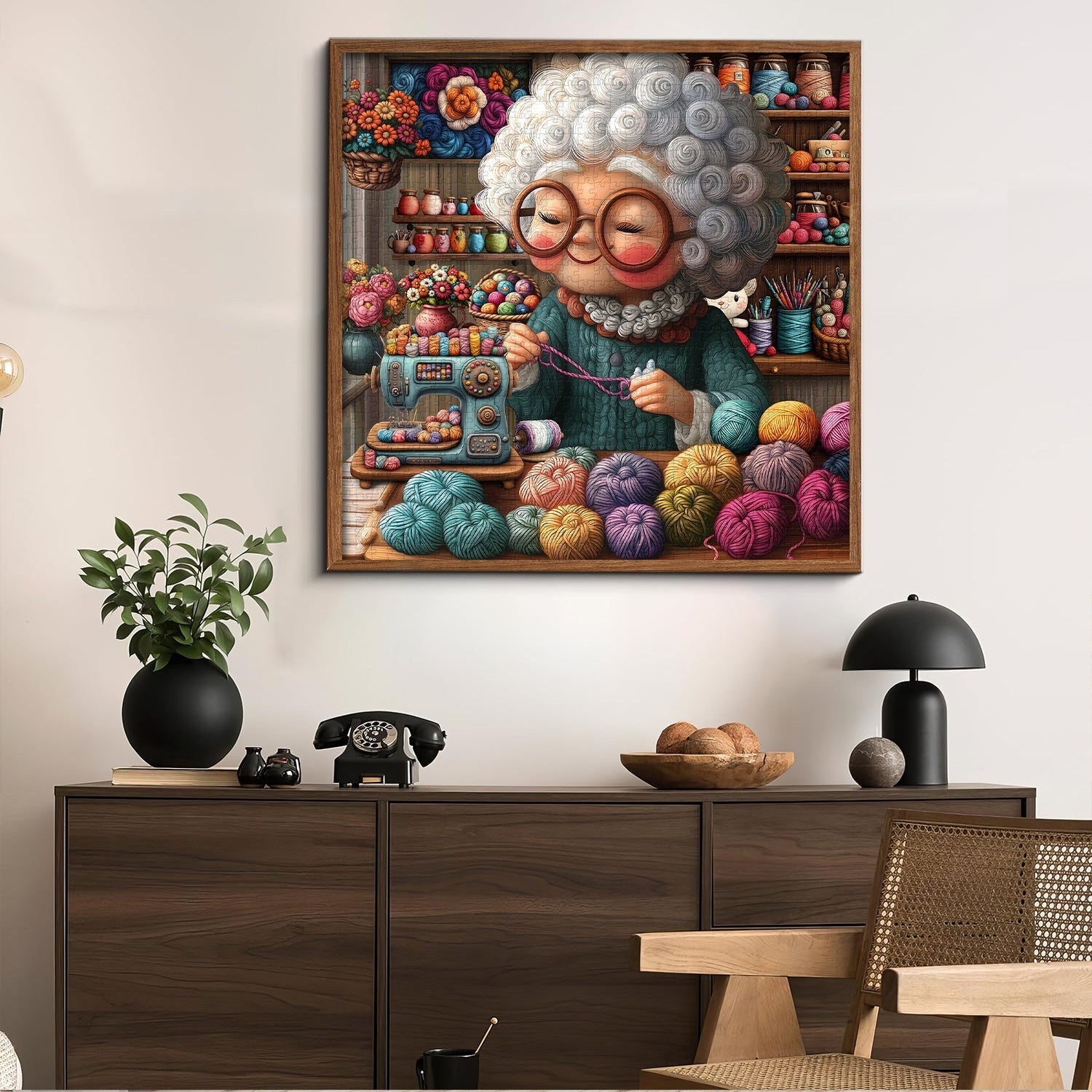 Grandma’s Knitting World  Jigsaw Puzzle 1000 Pieces