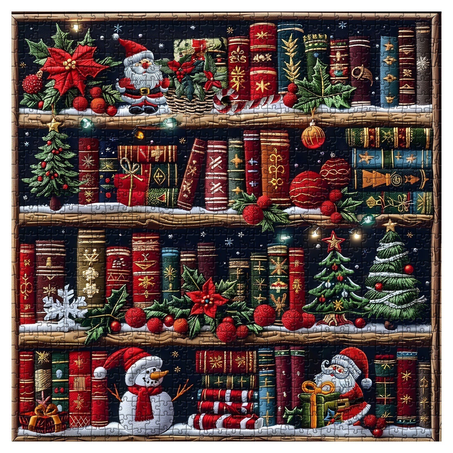 Christmas Bookshelf Jigsaw Puzzles 1000 Pieces