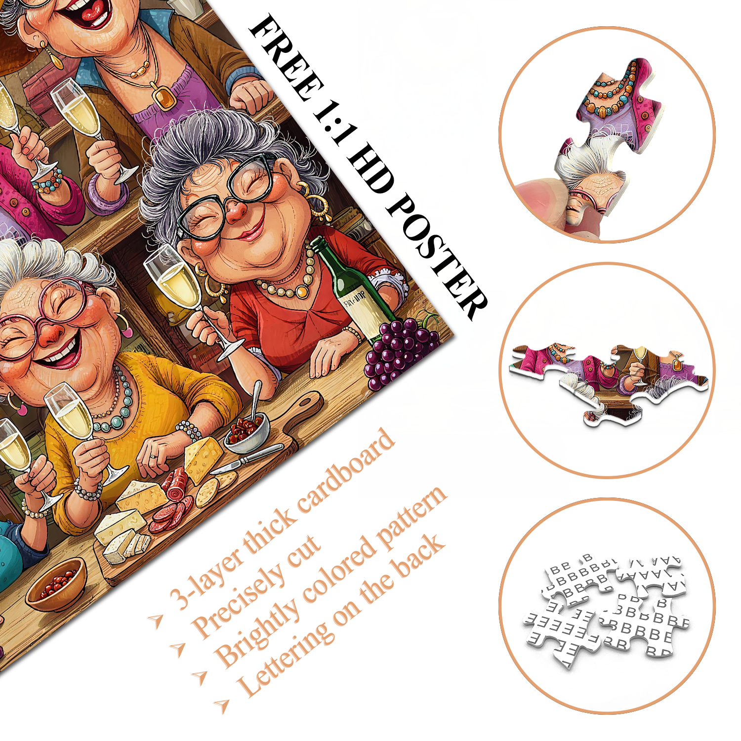 Tipsy Time with Besties Jigsaw Puzzle 1000 Pieces