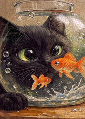 Cat and Goldfish Jigsaw Puzzle 1000 Pieces