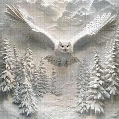 Owl In Snow Jigsaw Puzzle 1000 Pieces