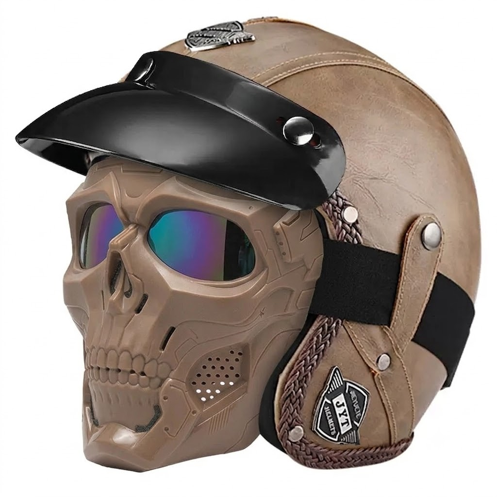 Retro jet motorcycle 3/4 riding helmet-I146