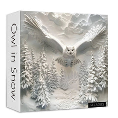 Owl In Snow Jigsaw Puzzle 1000 Pieces