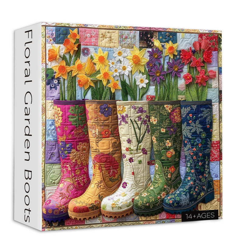 Floral Garden Boots Jigsaw Puzzle 1000 Pieces