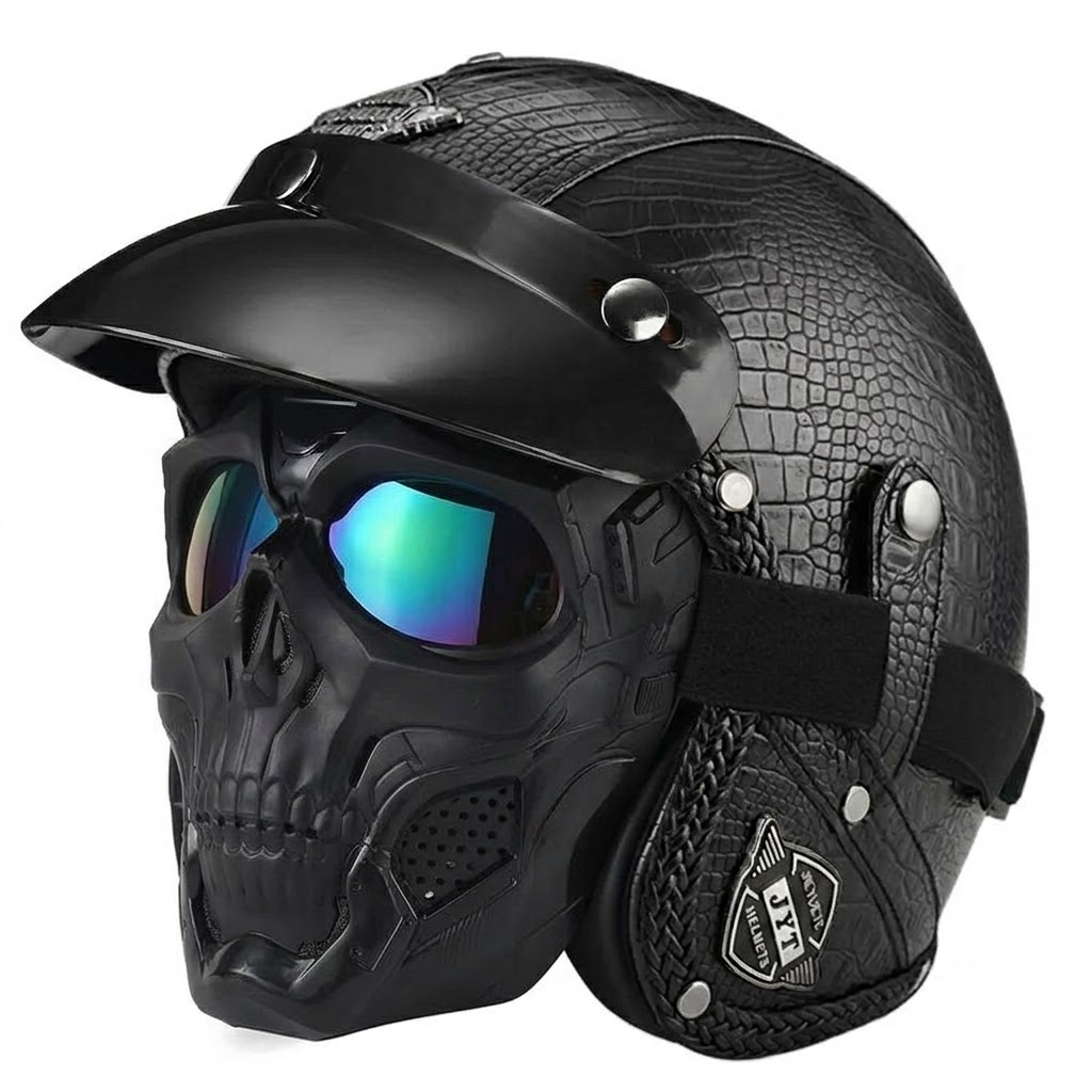 Retro jet motorcycle 3/4 riding helmet-I146