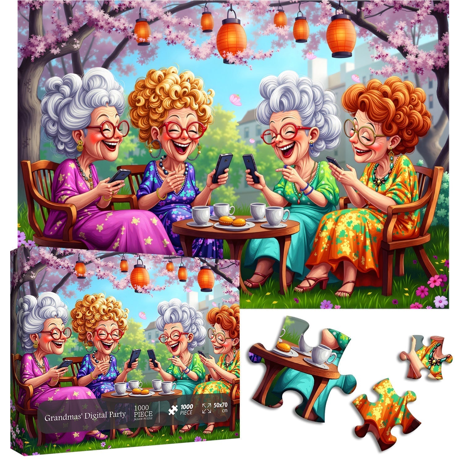 Grandmas' Digital Party Jigsaw Puzzle 1000 Pieces