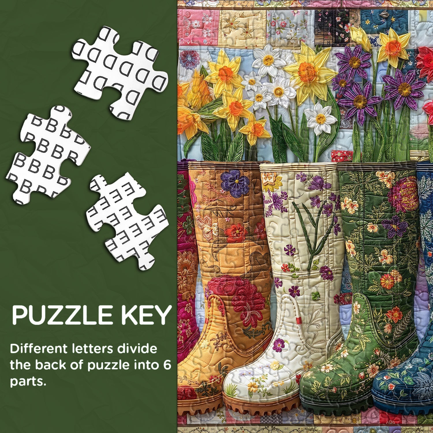 Floral Garden Boots Jigsaw Puzzle 1000 Pieces