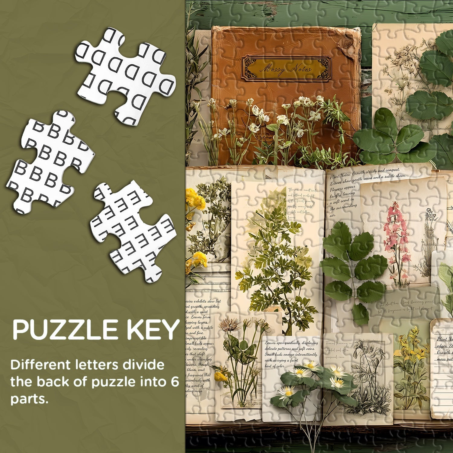 Vintage Botanical Diary Jigsaw Puzzle 1000 Pieces