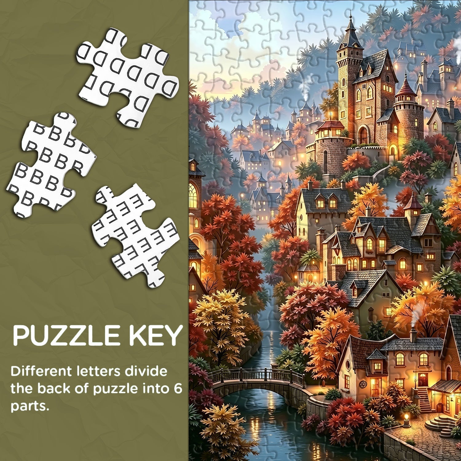 Autumn Mountain Hamlet  Jigsaw Puzzle 1000 Pieces