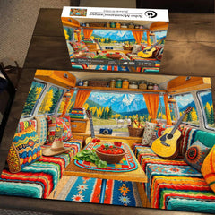 Boho Mountain Camper Jigsaw Puzzle 1000 Pieces
