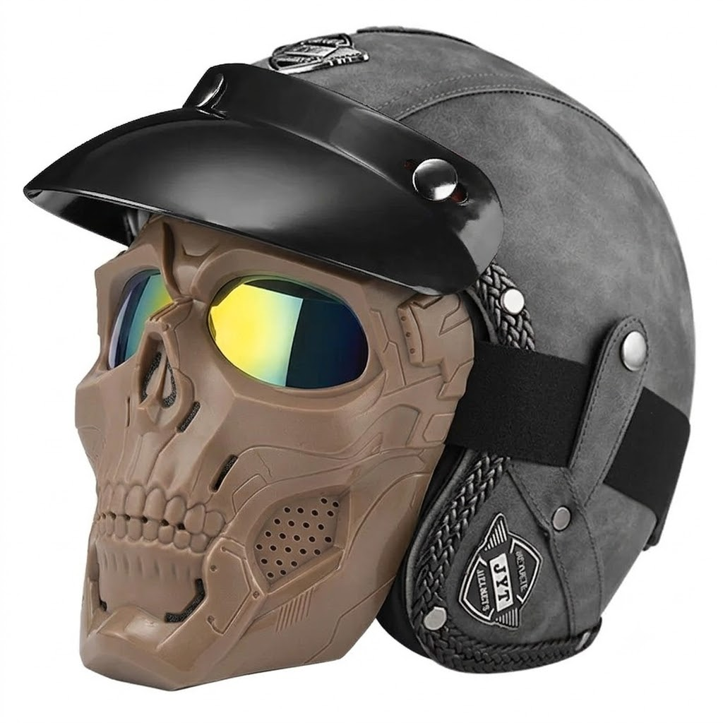 Retro jet motorcycle 3/4 riding helmet-I146