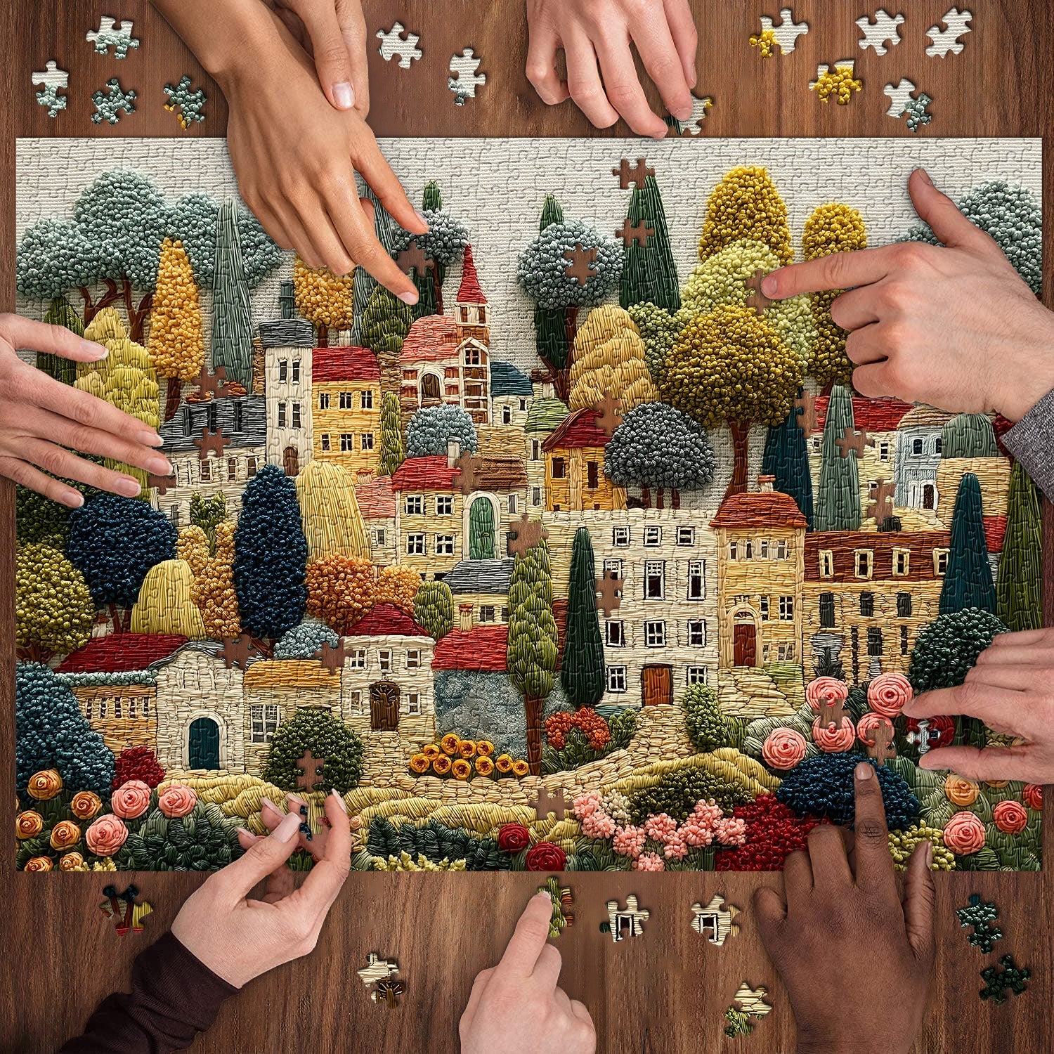 Embroidery Village Jigsaw Puzzle 1000 Pieces