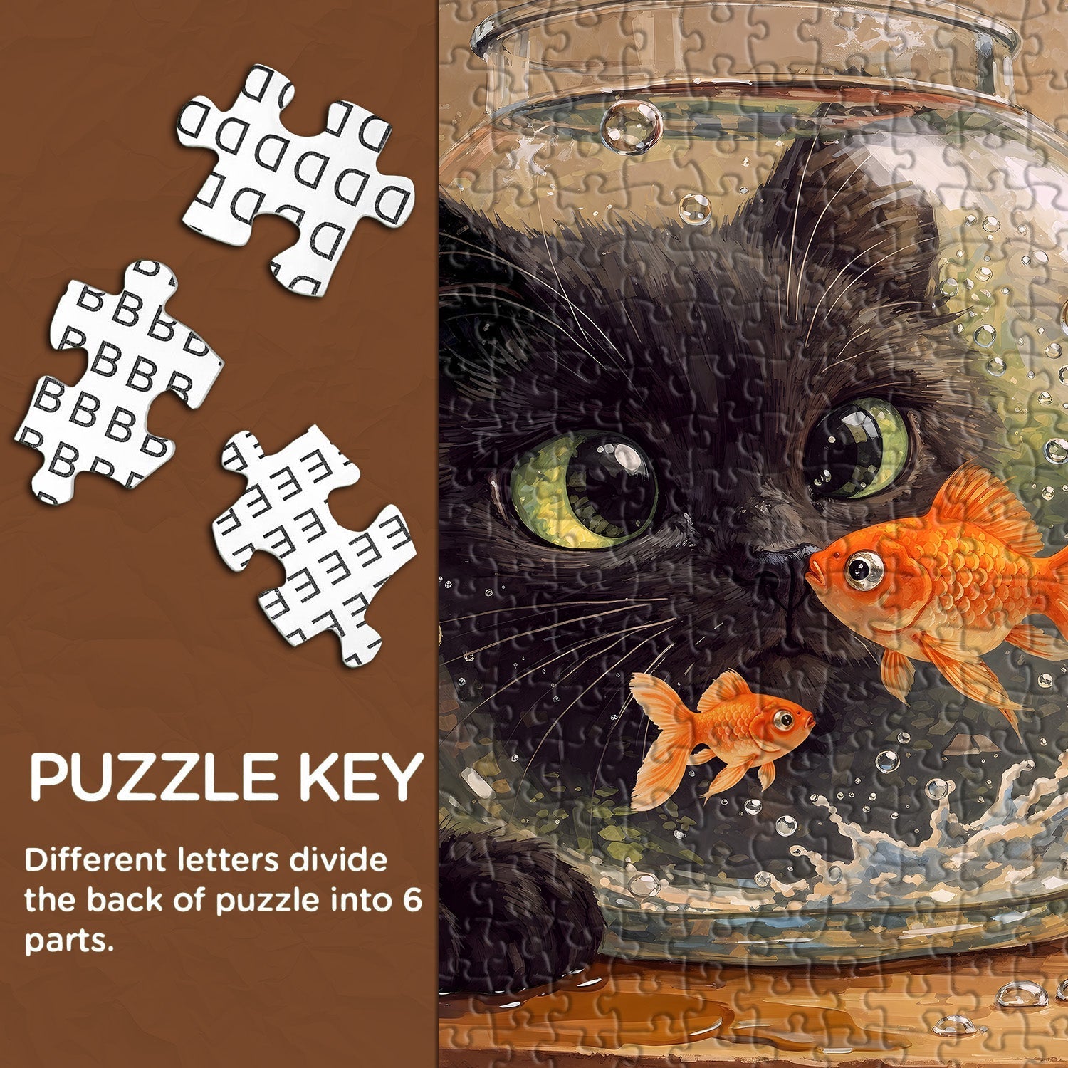 Cat and Goldfish Jigsaw Puzzle 1000 Pieces