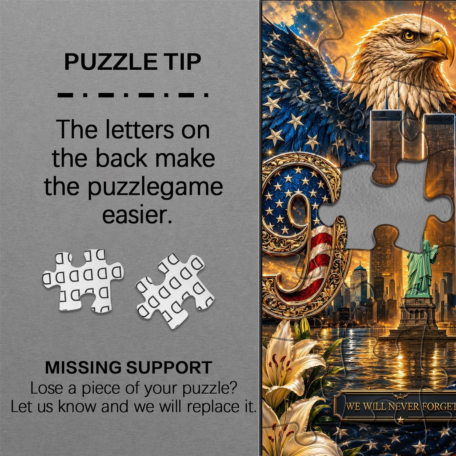 Never Forget 9/11 Jigsaw Puzzle 1000 Pieces
