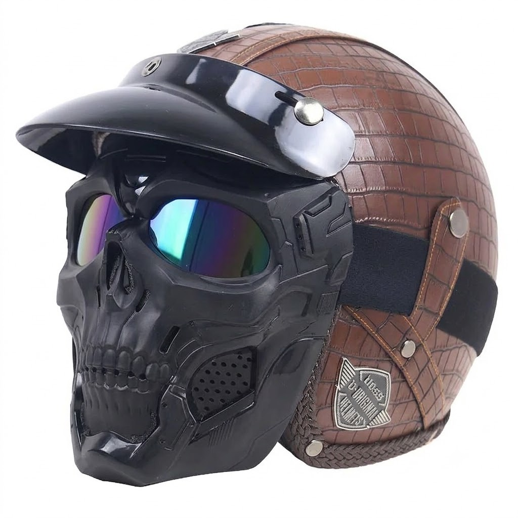 Retro jet motorcycle 3/4 riding helmet-I146