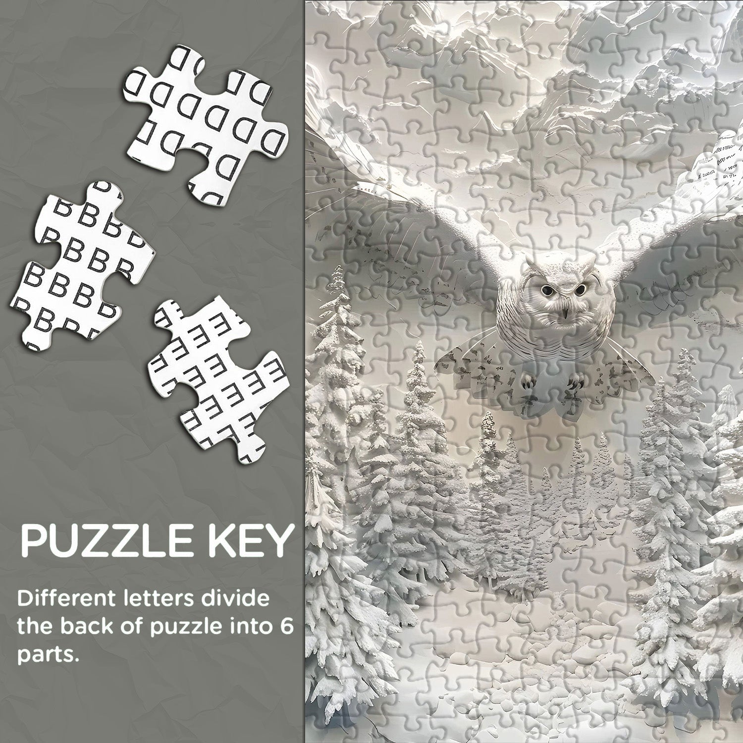 Owl In Snow Jigsaw Puzzle 1000 Pieces