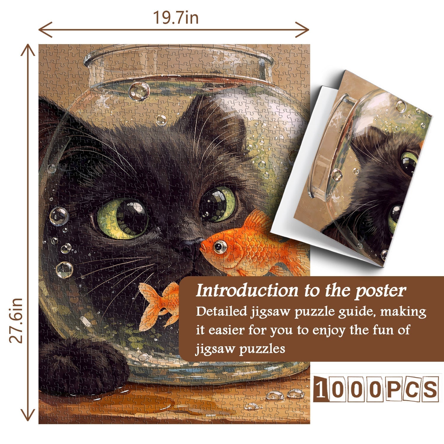 Cat and Goldfish Jigsaw Puzzle 1000 Pieces