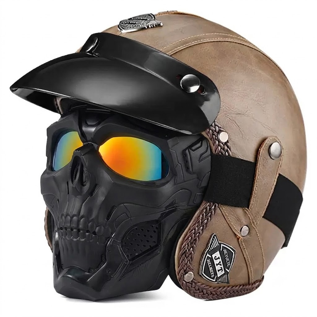 Retro jet motorcycle 3/4 riding helmet-I146