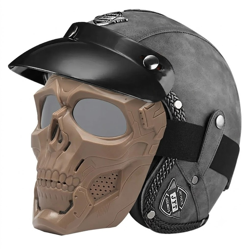Retro jet motorcycle 3/4 riding helmet-I146