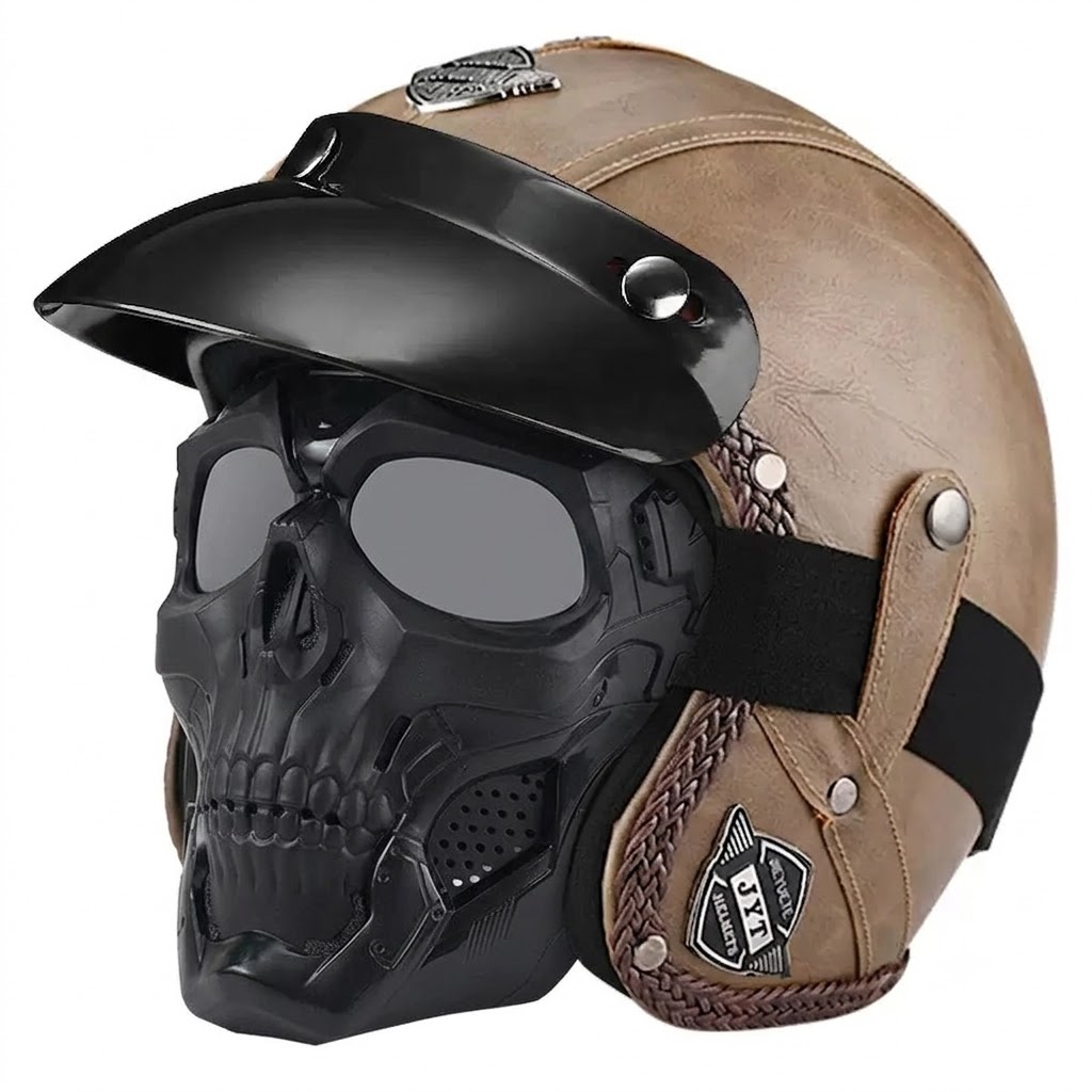 Retro jet motorcycle 3/4 riding helmet-I146