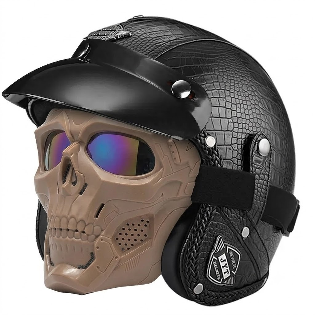 Retro jet motorcycle 3/4 riding helmet-I146