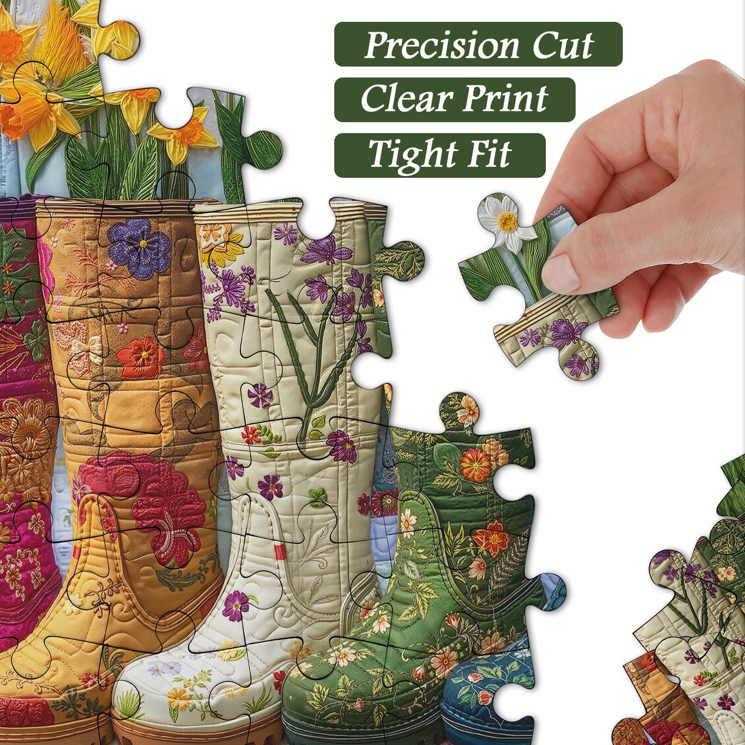 Floral Garden Boots Jigsaw Puzzle 1000 Pieces