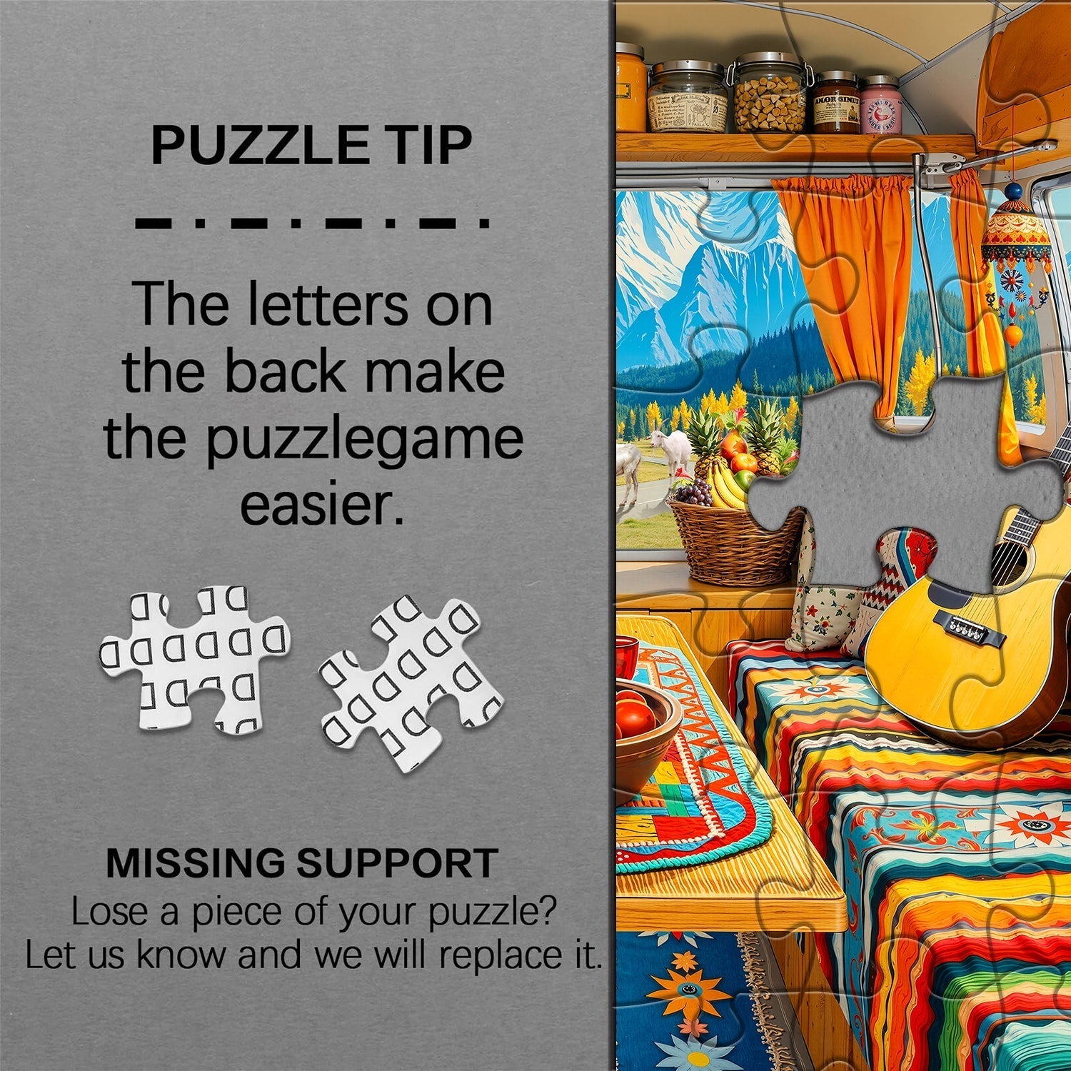Boho Mountain Camper Jigsaw Puzzle 1000 Pieces