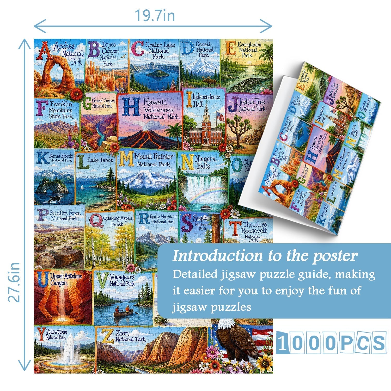 National Park Alphabet Jigsaw Puzzle 1000 Piece