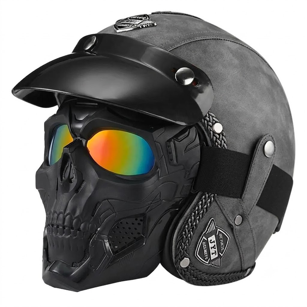 Retro jet motorcycle 3/4 riding helmet-I146