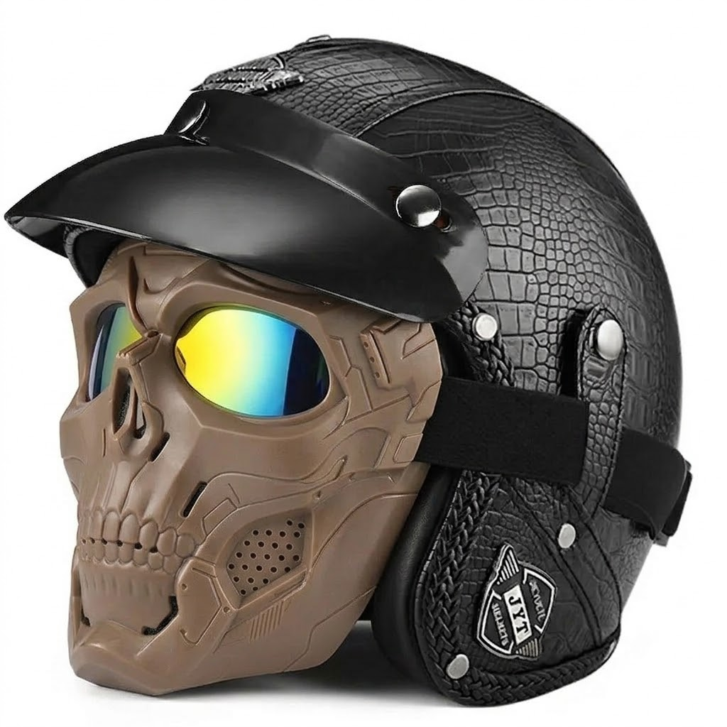 Retro jet motorcycle 3/4 riding helmet-I146