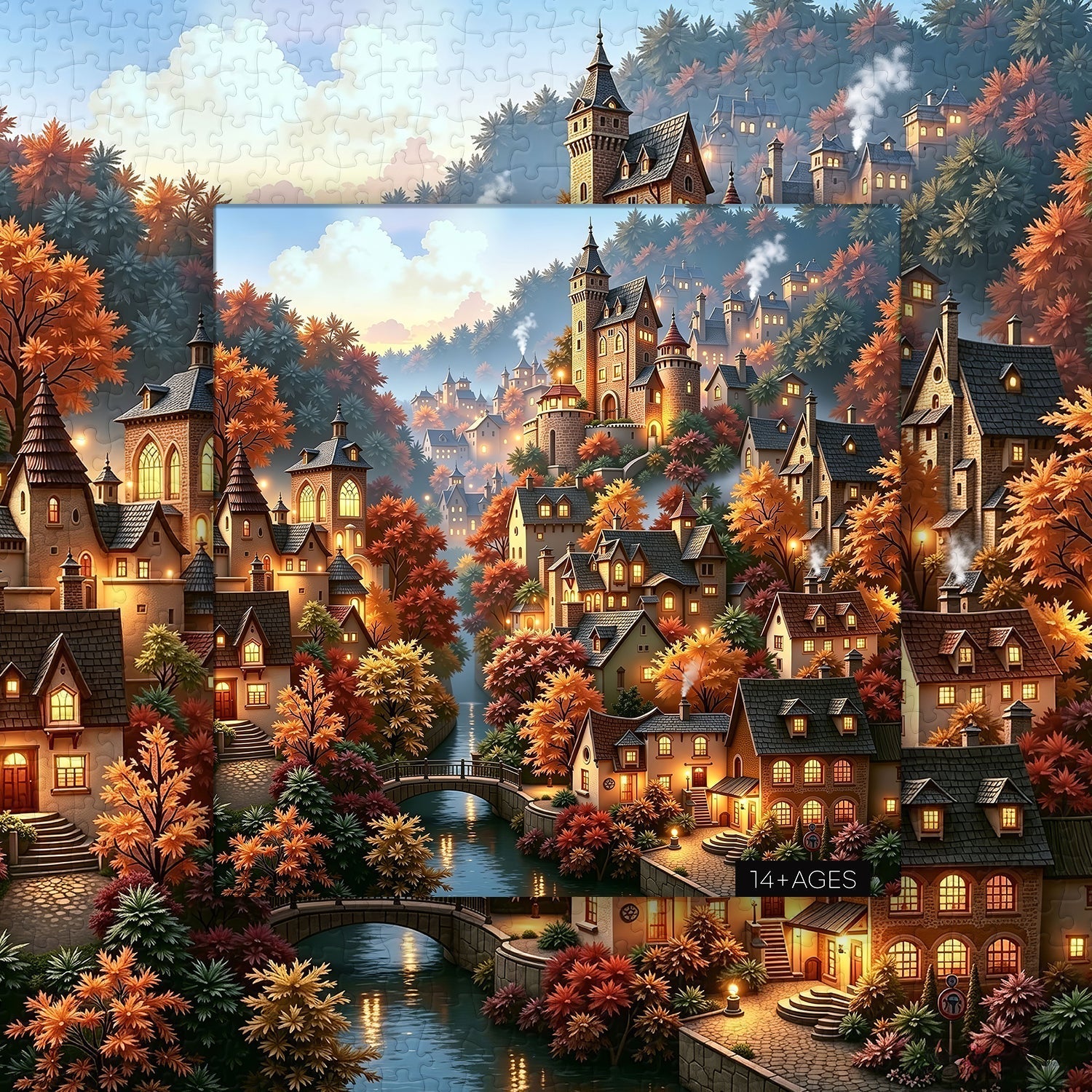 Autumn Mountain Hamlet  Jigsaw Puzzle 1000 Pieces