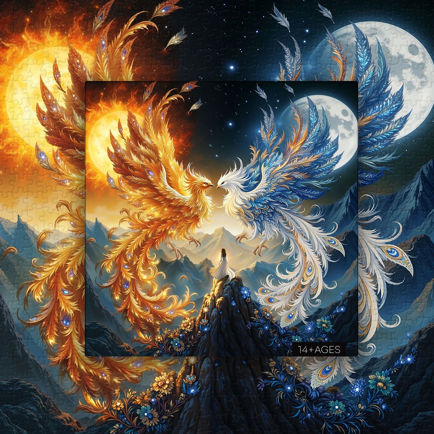 Sun Moon Phoenixes Jigsaw Puzzle 1000 Pieces