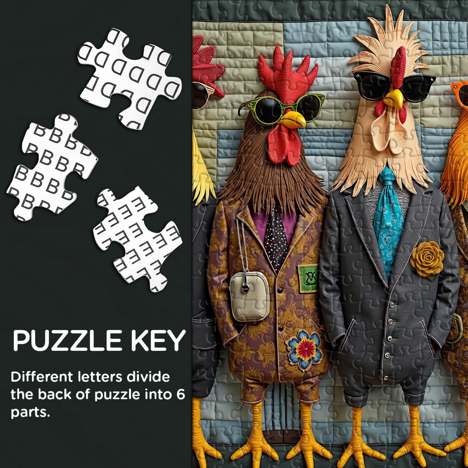 Runway Roosters Jigsaw Puzzle 1000 Pieces