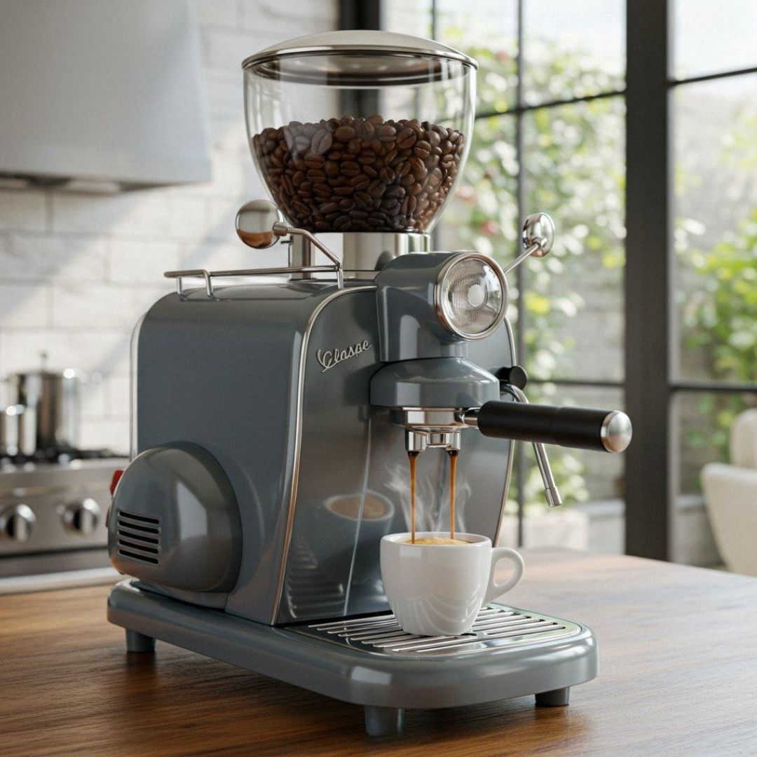 Vespa-Inspired Coffee Maker – Retro Scooter Design Espresso Machine