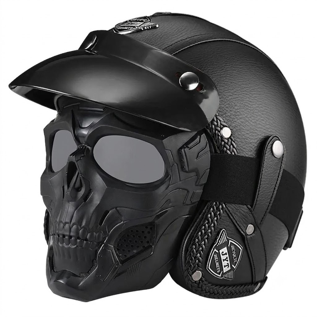 Retro jet motorcycle 3/4 riding helmet-I146