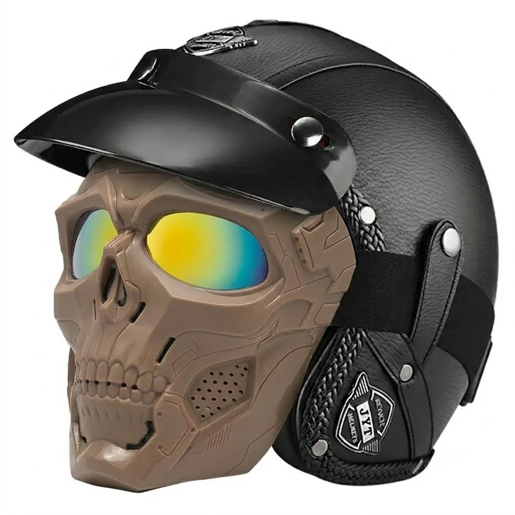 Retro jet motorcycle 3/4 riding helmet-I146