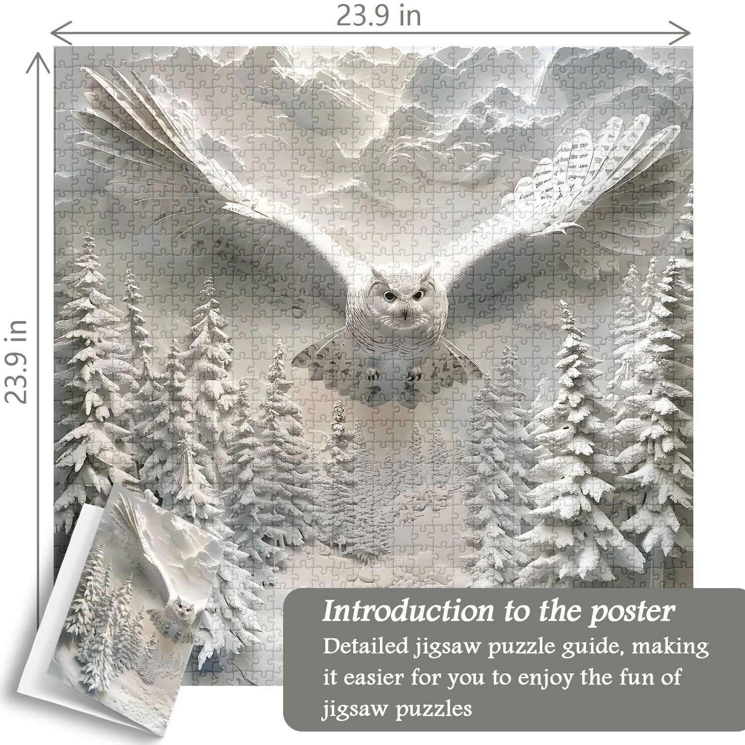 Owl In Snow Jigsaw Puzzle 1000 Pieces