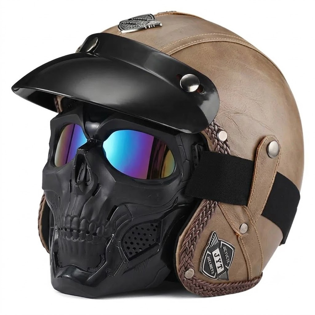 Retro jet motorcycle 3/4 riding helmet-I146