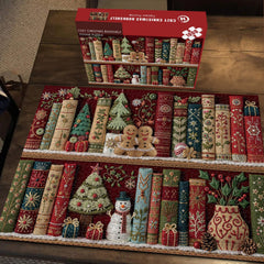 Cozy Christmas Bookshelf Jigsaw Puzzles 500/1000 Pieces