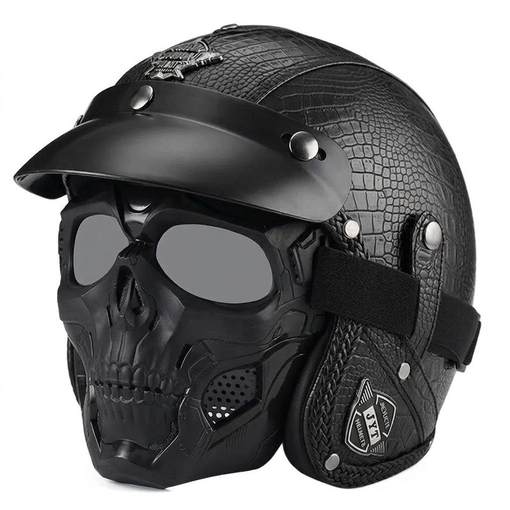 Retro jet motorcycle 3/4 riding helmet-I146